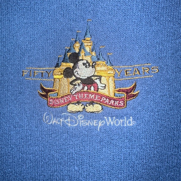 RARE Disney 50 years of Disney theme parks embroidered pullover sweater - Picture 3 of 6
